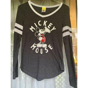 Disney Mickey Mouse V-Neck Long Sleeve T-Shirt xs